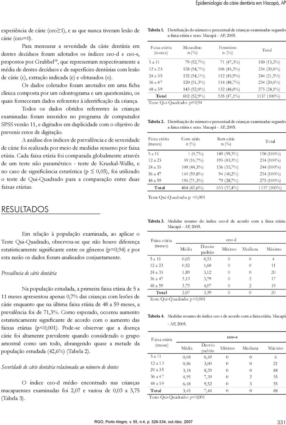 superfícies dentárias com lesão de cárie (c), extração indicada (e) e obturados (o).