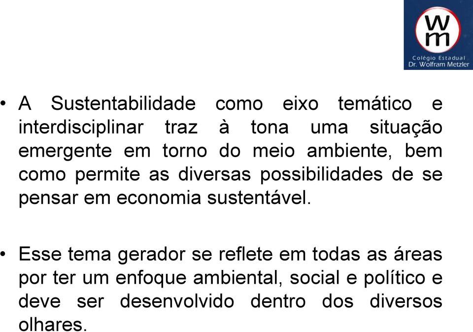 pensar em economia sustentável.