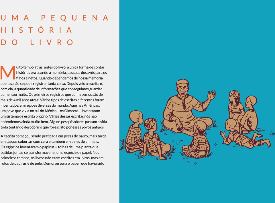 Os primeiros registros que conhecemos são de mais de 4 mil anos atrás! Vários tipos de escritas diferentes foram inventados, em regiões diversas do mundo.