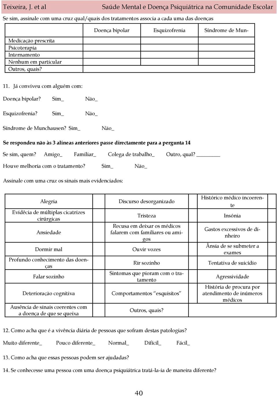 Sim_ Se respondeu não às 3 alíneas anteriores passe directamente para a pergunta 14 Se sim, quem? Amigo_ Familiar_ Colega de trabalho_ Outro, qual? Houve melhoria com o tratamento?