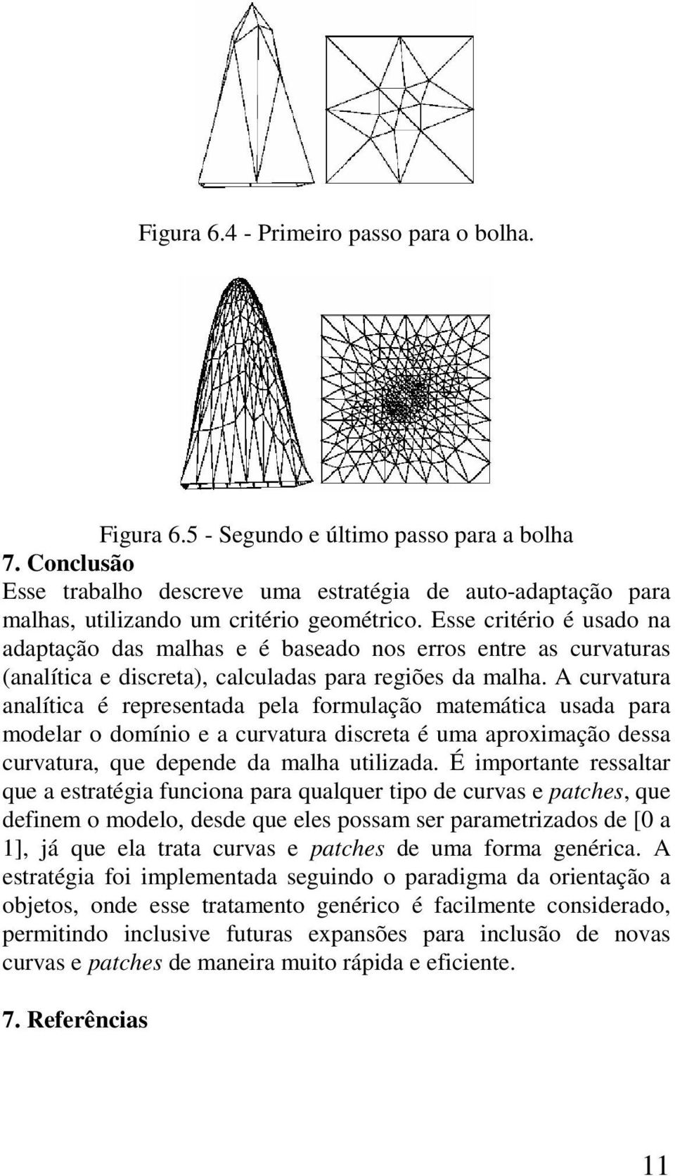 Esse critério é usado na adaptação das malhas e é baseado nos erros entre as curvaturas (analítica e discreta), calculadas para regiões da malha.