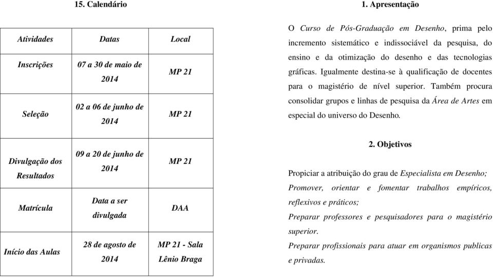 indissociável da pesquisa, do ensino e da otimização do desenho e das tecnologias gráficas. Igualmente destina-se à qualificação de docentes para o magistério de nível superior.