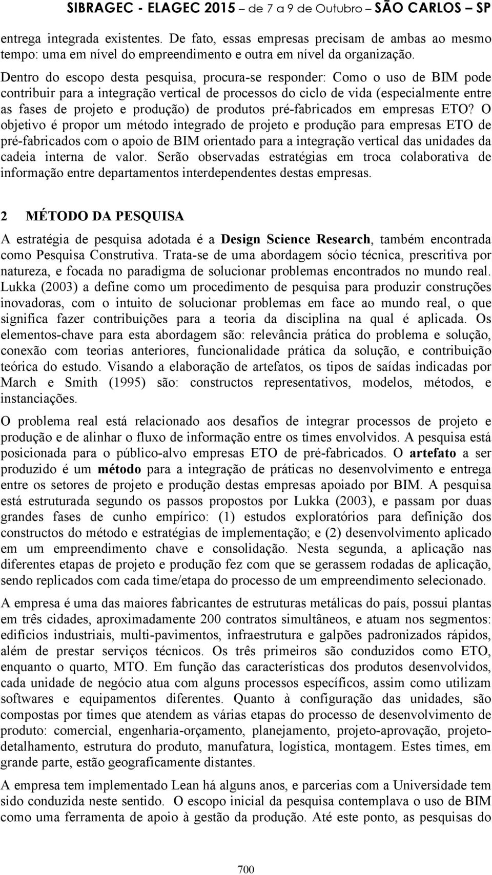 de produtos pré-fabricados em empresas ETO?