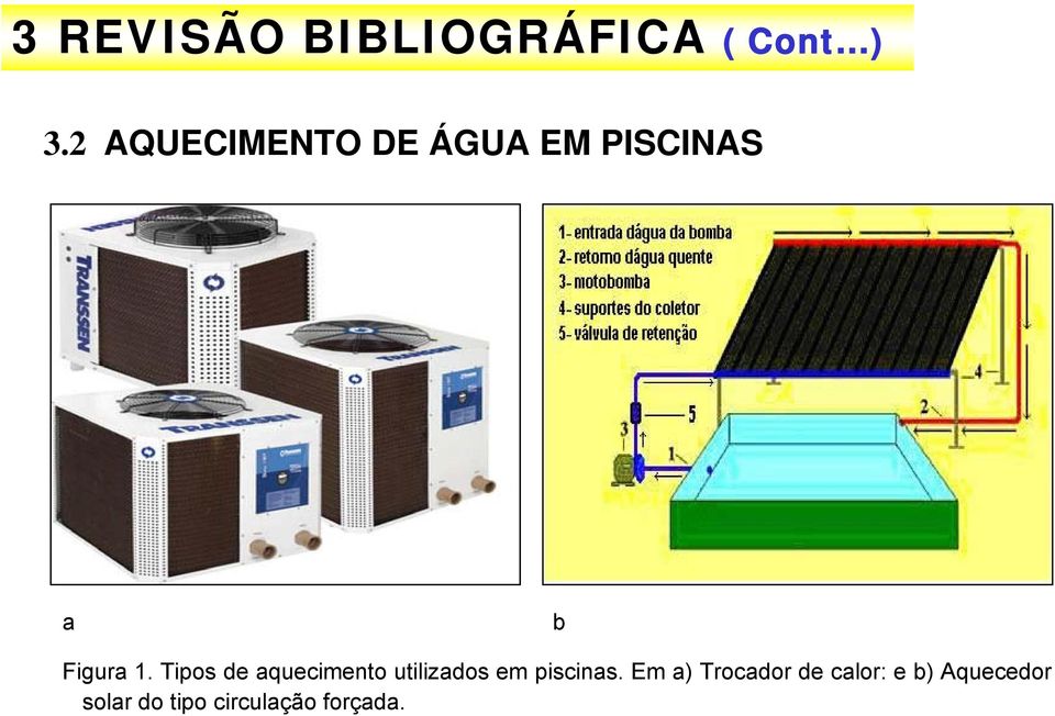 Tipos de aquecimento utilizados em piscinas.