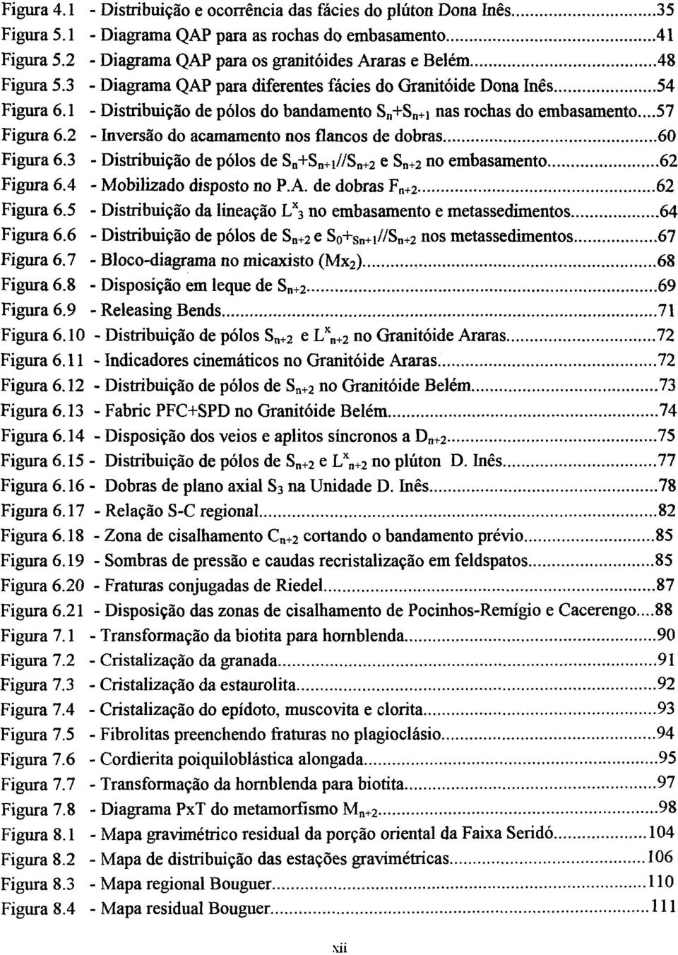 1 - Distribuição de pólos do bandamento S n +S n +i nas rochas do embasamento...57 Figura 6.2 - Inversão do acamamento nos flancos de dobras 60 Figura 6.