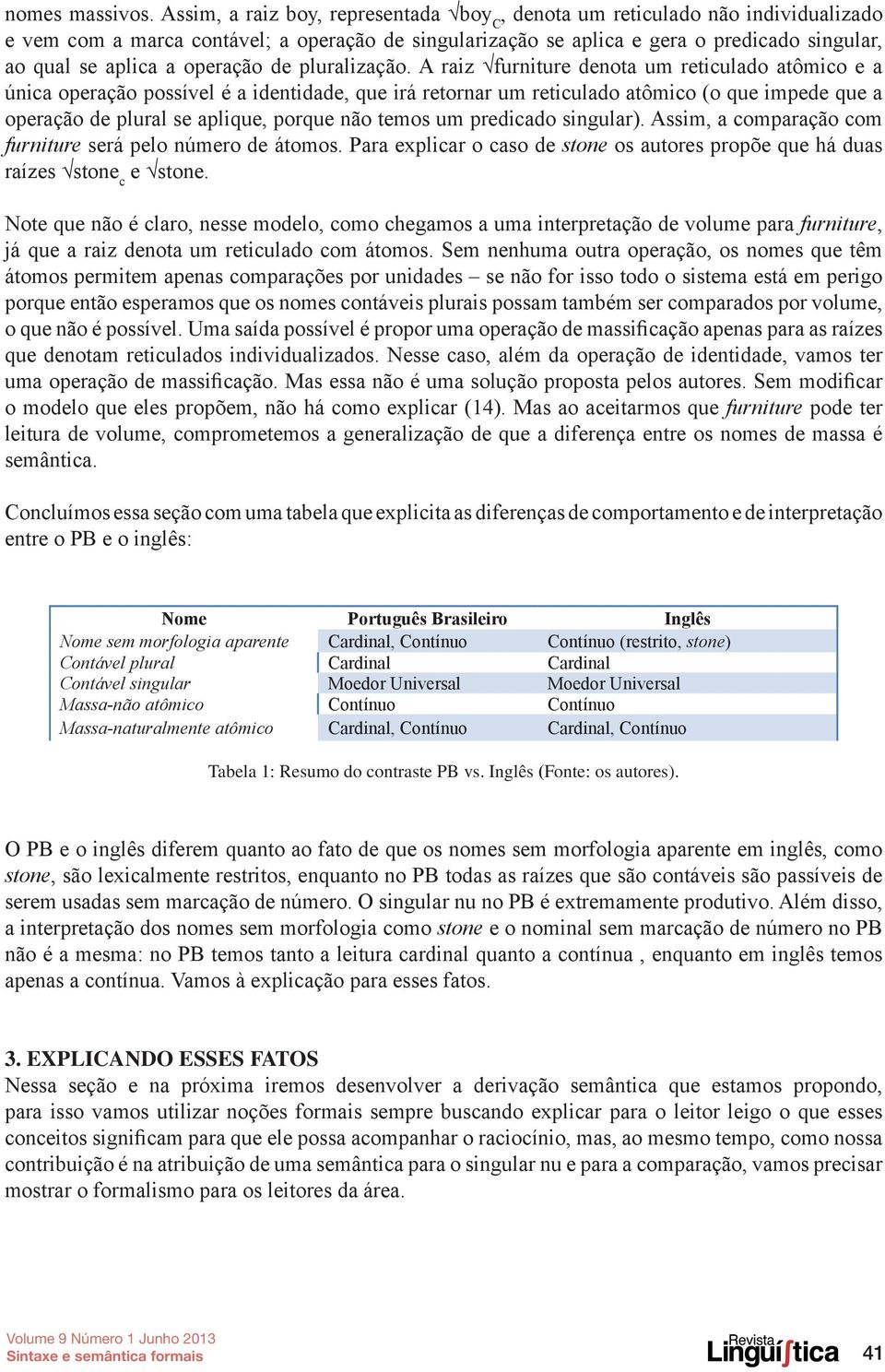 operação de pluralização.