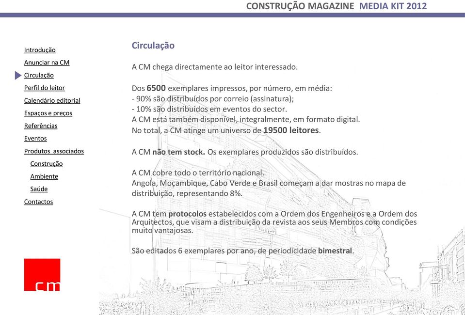 A CM está também disponível, integralmente, em formato digital. No total, a CM atinge um universo de 19500 leitores. A CM não tem stock. Os exemplares produzidos são distribuídos.