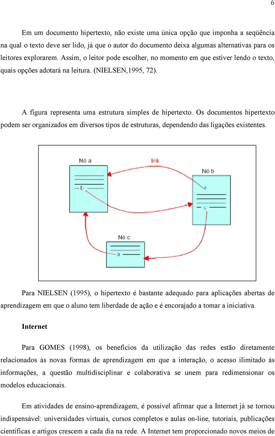 Os documentos hipertexto podem ser organizados em diversos tipos de estruturas, dependendo das ligações existentes.