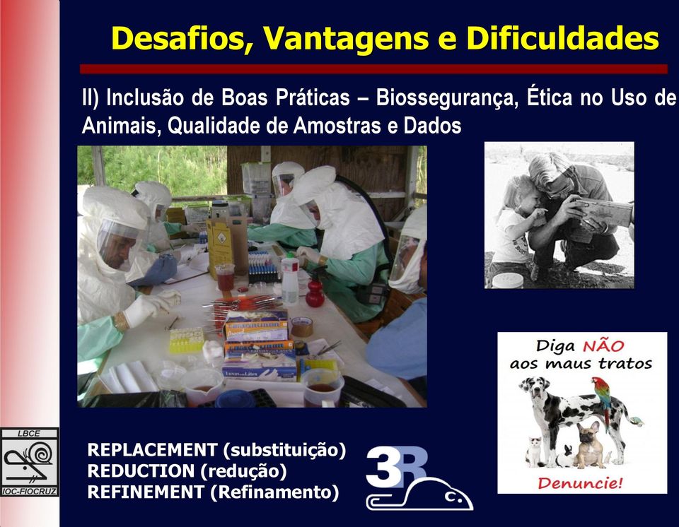 Animais, Qualidade de Amostras e Dados REPLACEMENT