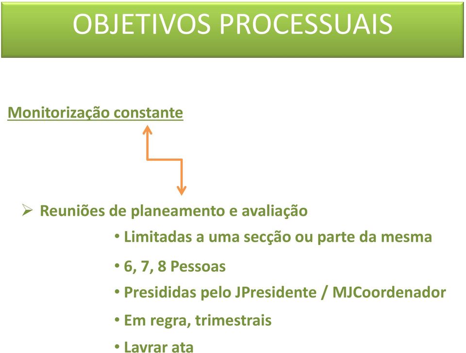 secção ou parte da mesma 6, 7, 8 Pessoas Presididas