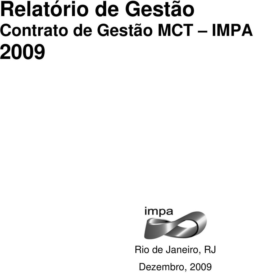 MCT IMPA 2009 Rio de