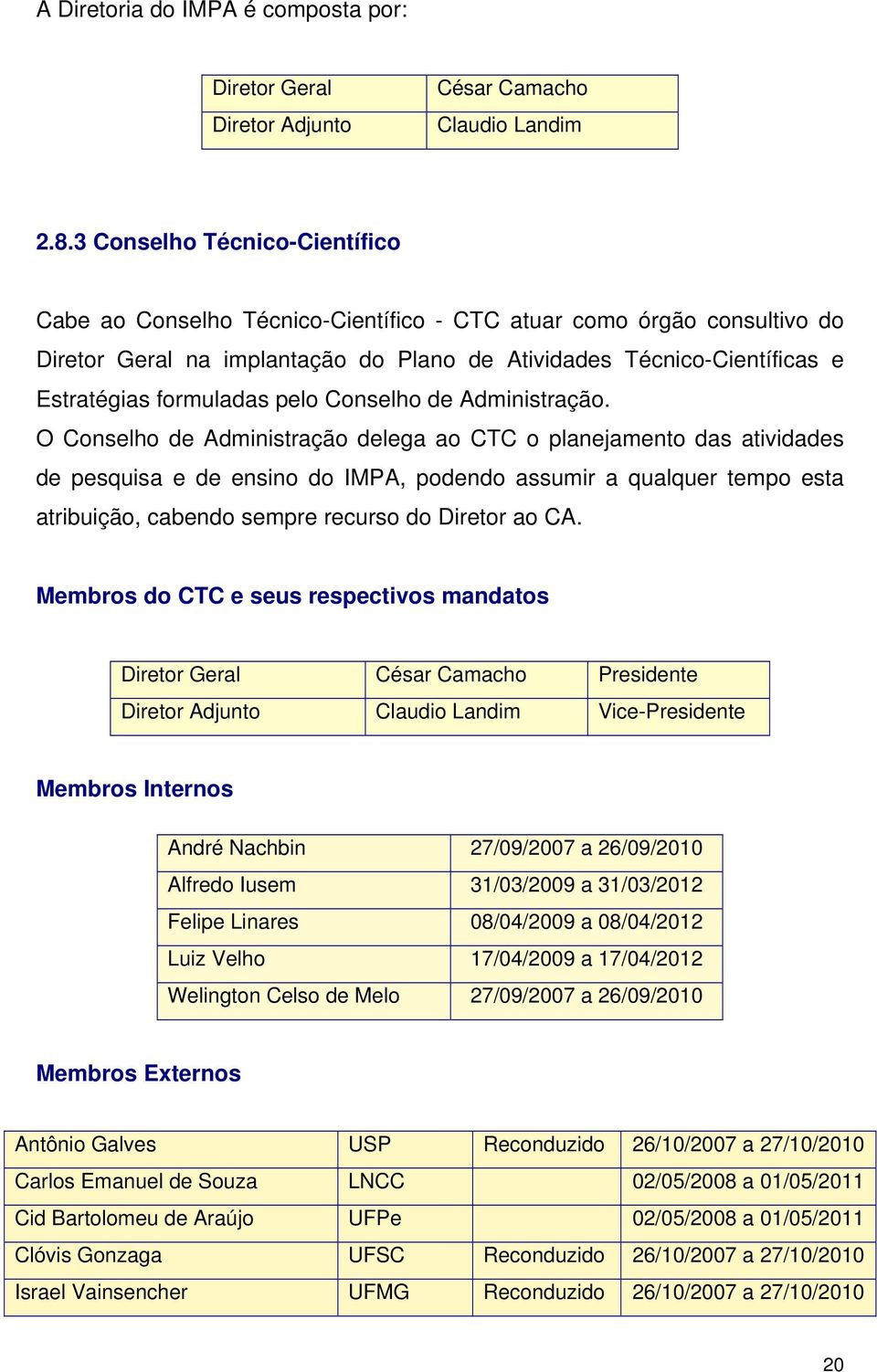 pelo Conselho de Administração.