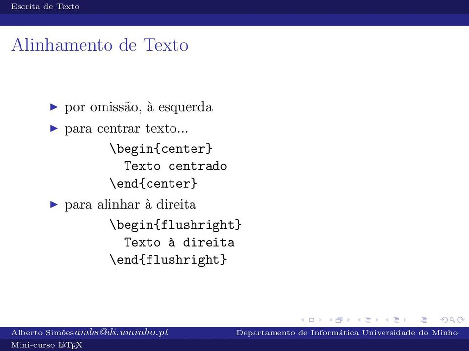 .. \begin{center} Texto centrado \end{center} para