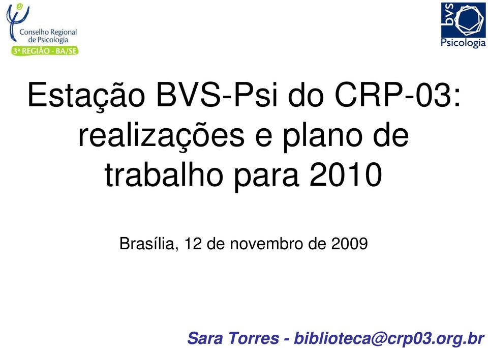 para 2010 Brasília, 12 de novembro