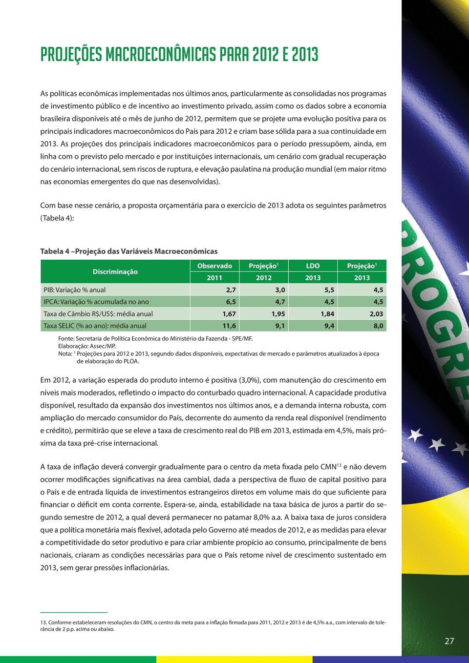 para 2012 e criam base sólida para a sua continuidade em 2013.