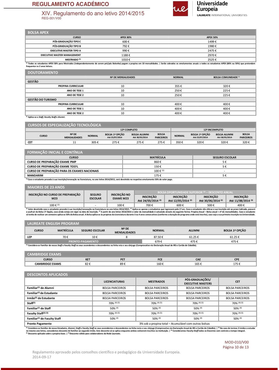 Serão cobrados os emolumentos anuais a todos os estudantes APEX (80% ou 50%) que pretendam frequentar os 2 anos letivos.