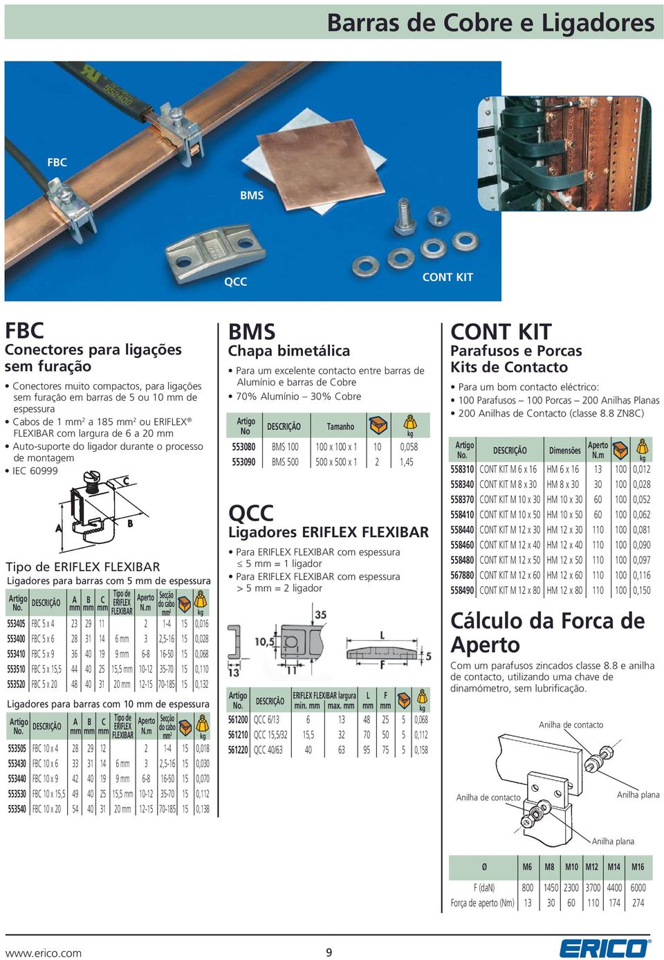 ERIFLEX Secção mm mm mm FLEXIBAR N.