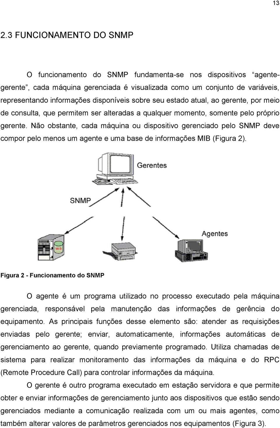 Não obstante, cada máquina ou dispositivo gerenciado pelo SNMP deve compor pelo menos um agente e uma base de informações MIB (Figura 2).