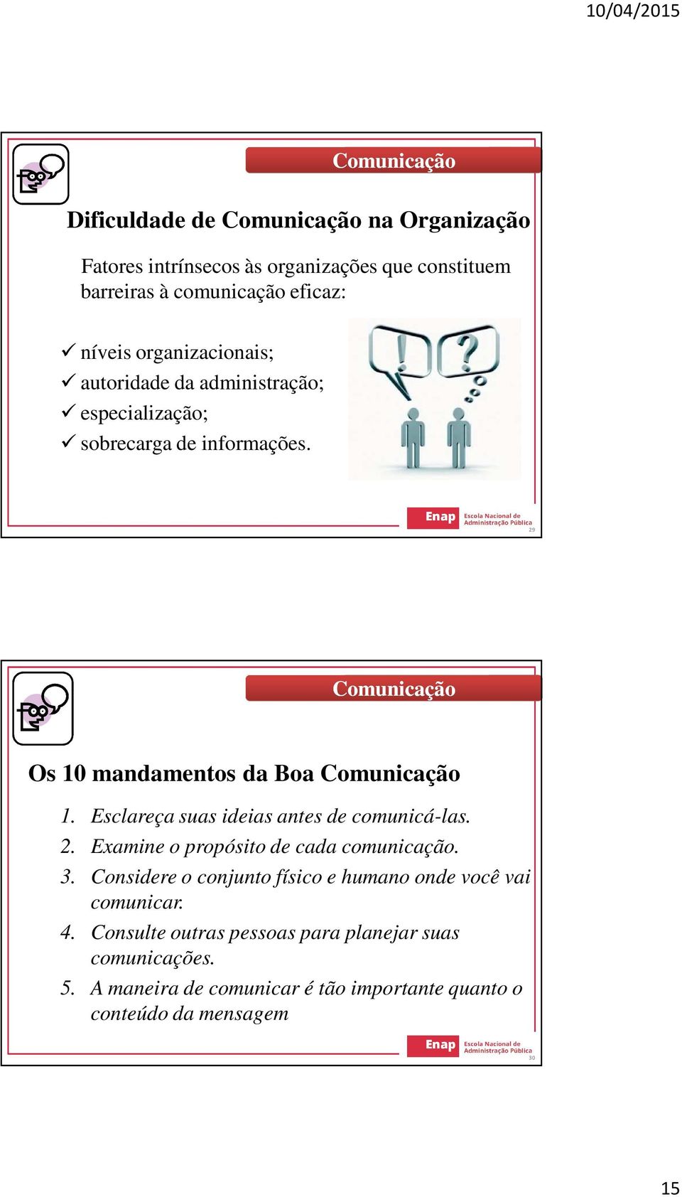 Esclareça suas ideias antes de comunicá-las. 2. Examine o propósito de cada comunicação. 3.