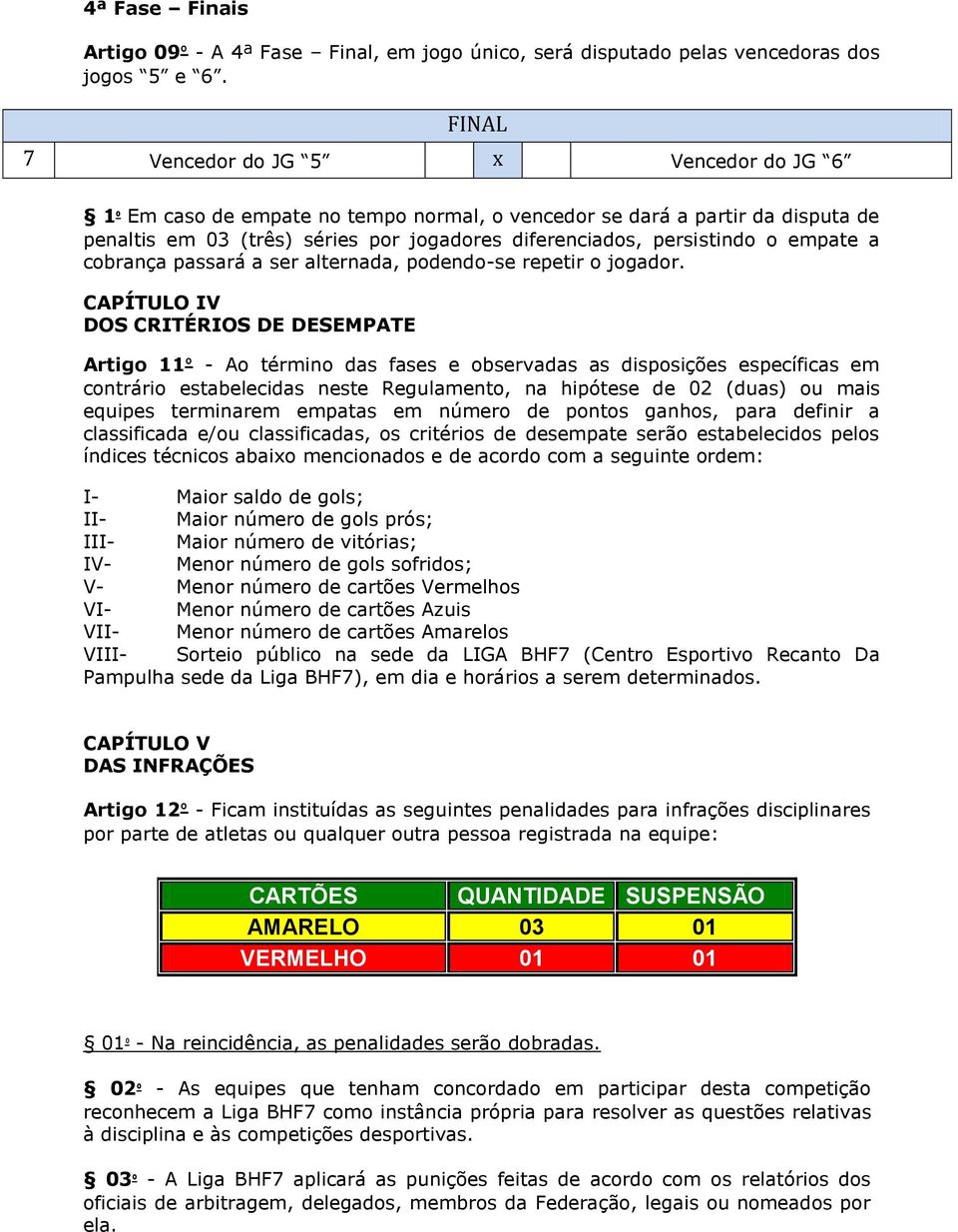 empate a cobrança passará a ser alternada, podendo-se repetir o jogador.