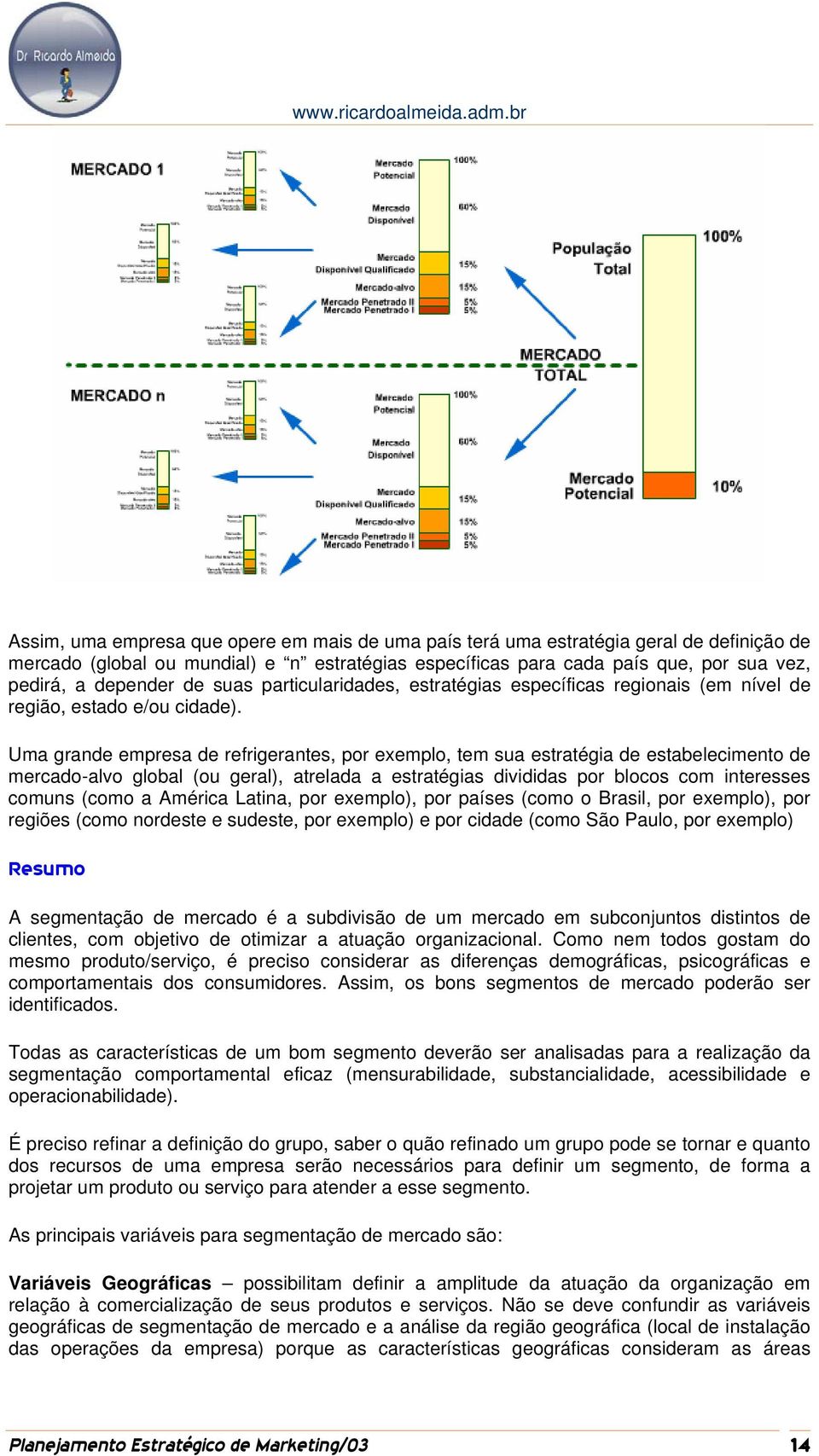 Uma grande empresa de refrigerantes, por exemplo, tem sua estratégia de estabelecimento de mercado-alvo global (ou geral), atrelada a estratégias divididas por blocos com interesses comuns (como a