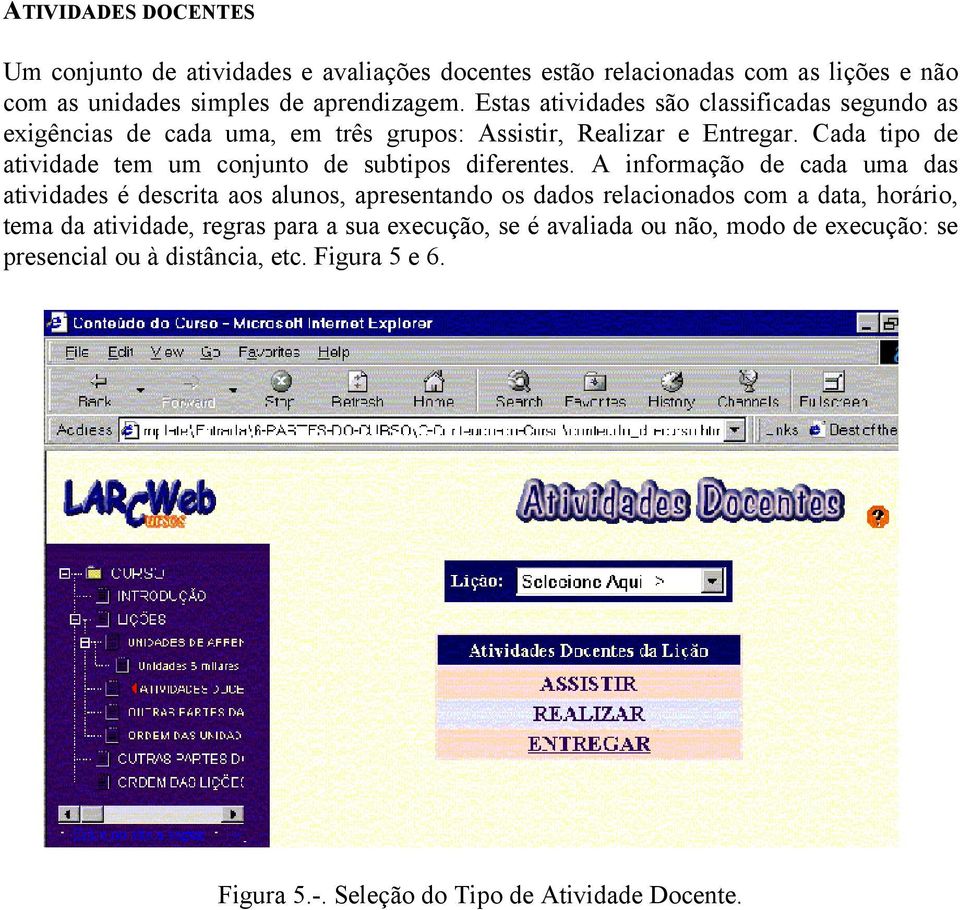 Cada tipo de atividade tem um conjunto de subtipos diferentes.