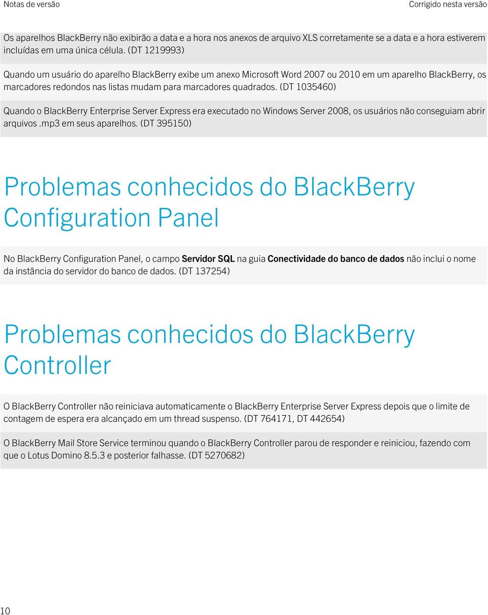 (DT 1035460) Quando o BlackBerry Enterprise Server Express era executado no Windows Server 2008, os usuários não conseguiam abrir arquivos.mp3 em seus aparelhos.