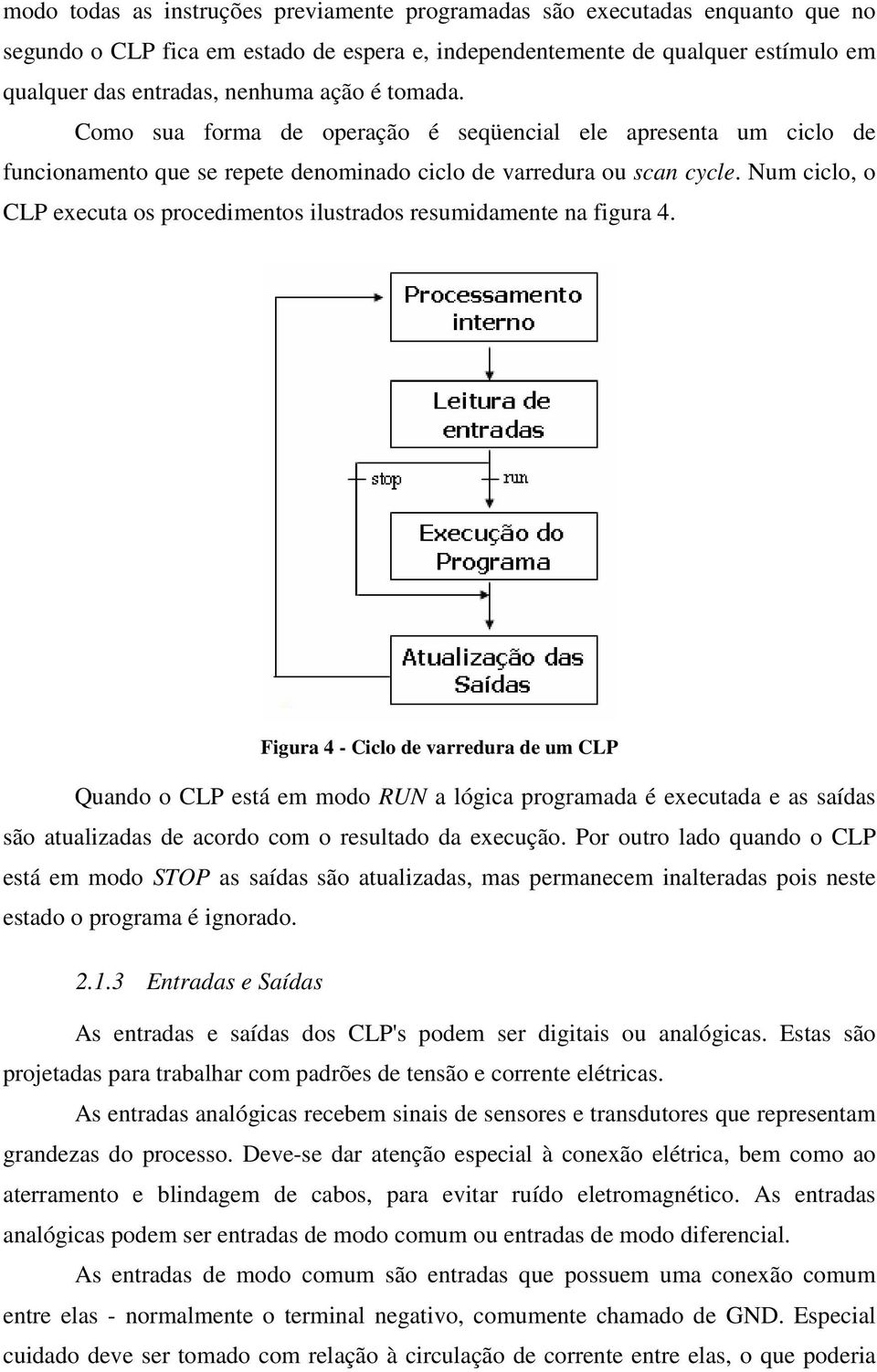 Figura 4 - Ciclo d varrdura d um CLP Quado o CLP stá m modo RUN a lógica programada é xcutada as saídas são atualizadas d acordo com o rsultado da xcução.