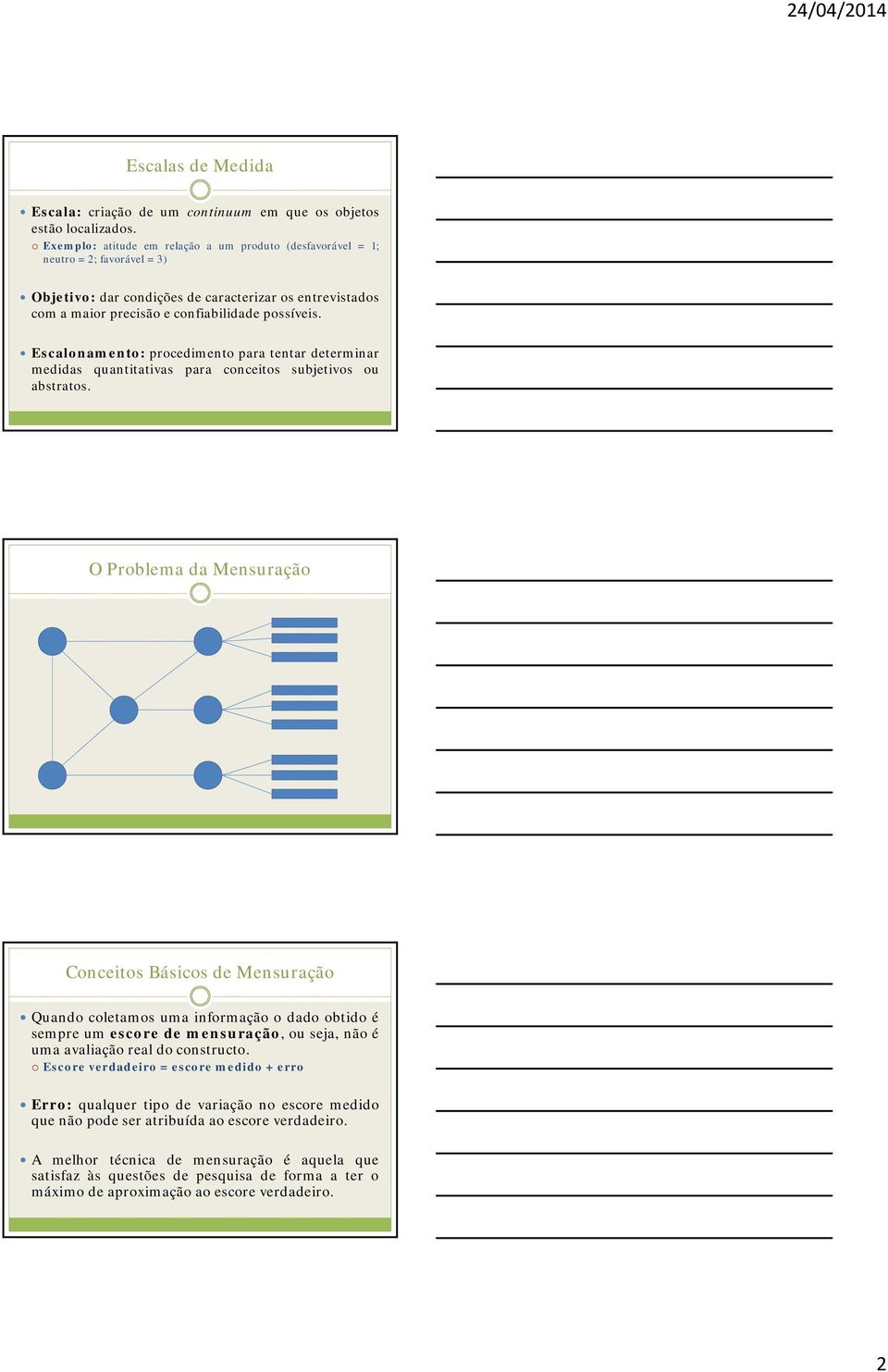 Escalonamento: procedimento para tentar determinar medidas quantitativas para conceitos subjetivos ou abstratos.