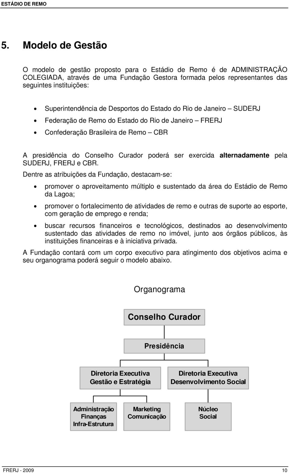 exercida alternadamente pela SUDERJ, FRERJ e CBR.