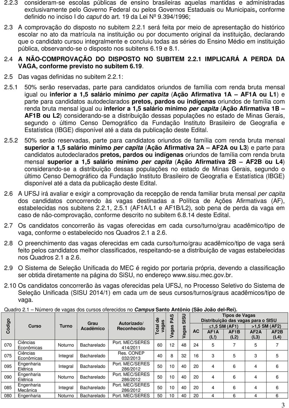 3 A comprovação do disposto no subitem 2.