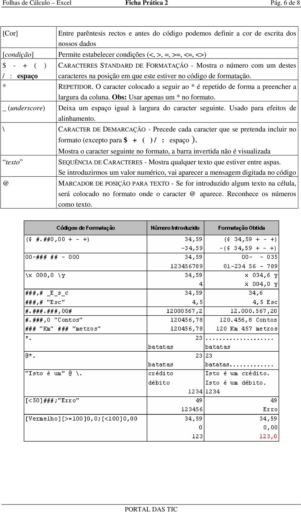 DE FORMATAÇÃO - Mostra o número com um destes / : espaço caracteres na posição em que este estiver no código de formatação. * REPETIDOR.