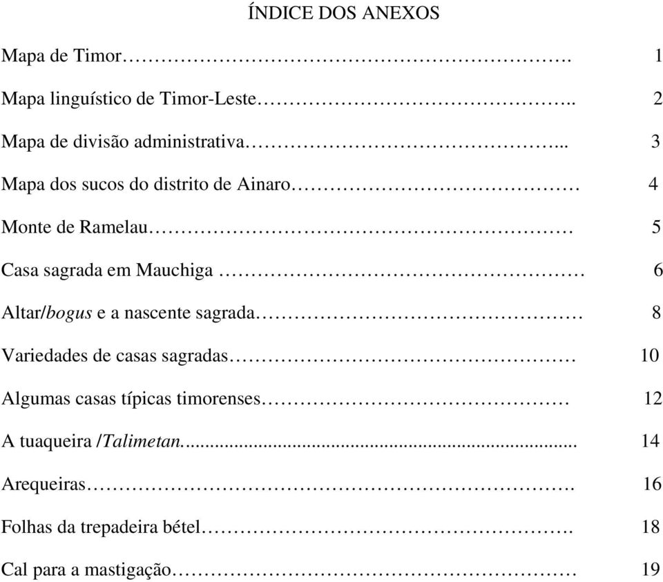 .. 3 Mapa dos sucos do distrito de Ainaro 4 Monte de Ramelau 5 Casa sagrada em Mauchiga 6
