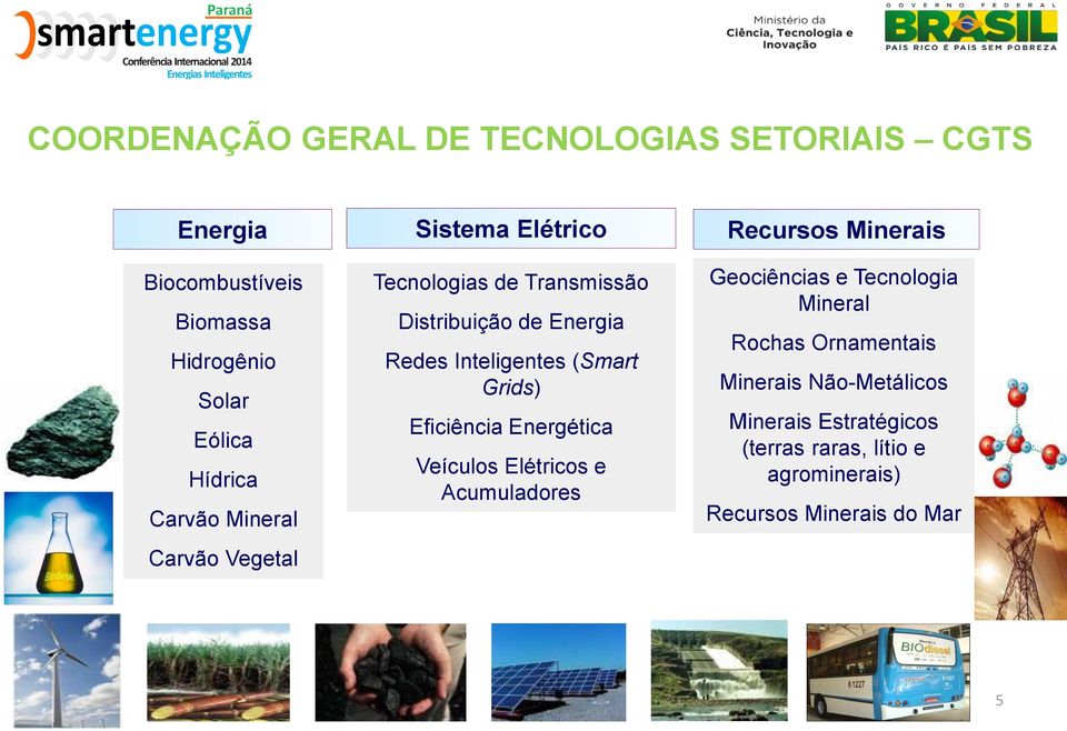Grids) Eficiência Energética Veículos Elétricos e Acumuladores Recursos Minerais Geociências e Tecnologia Mineral