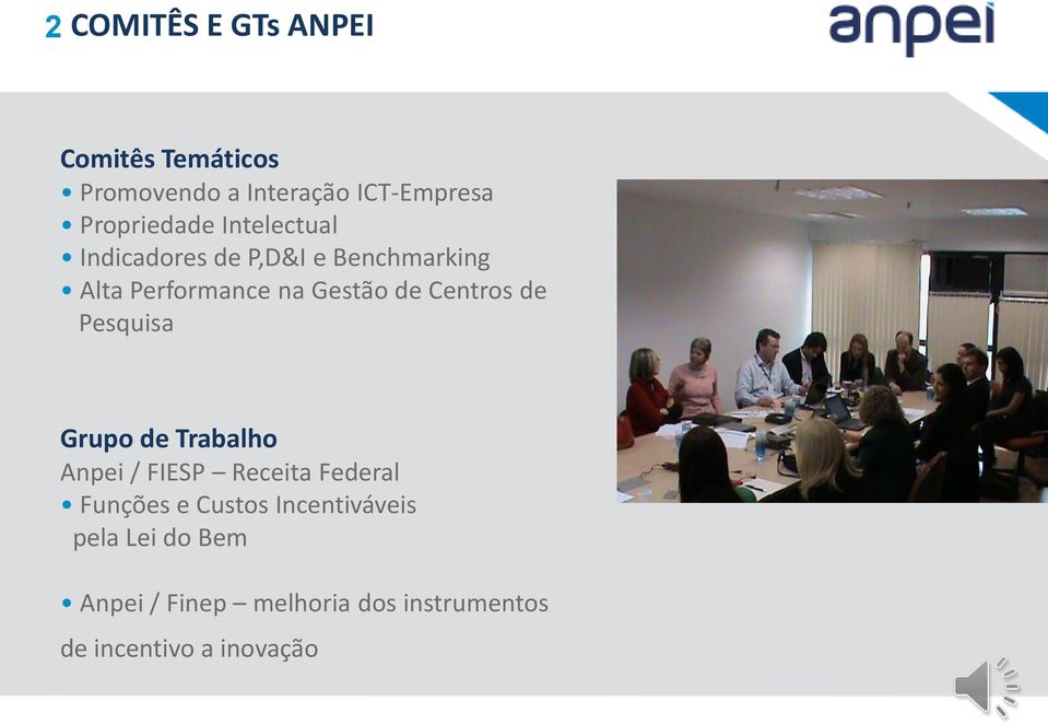 Gestão de Centros de Pesquisa Grupo de Trabalho Anpei / FIESP Receita Federal Funções