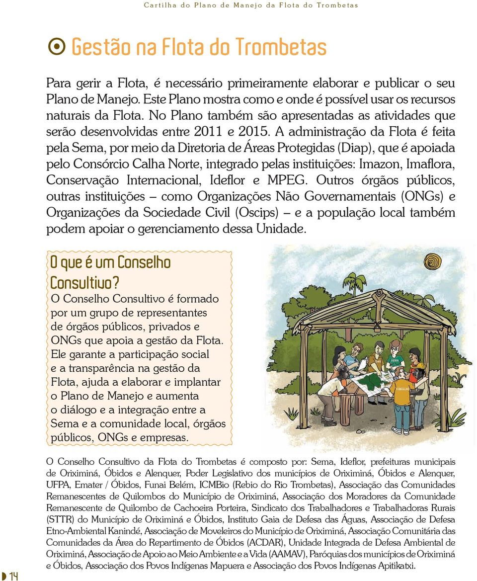 A administração da Flota é feita pela Sema, por meio da Diretoria de Áreas Protegidas (Diap), que é apoiada pelo Consórcio Calha Norte, integrado pelas instituições: Imazon, Imaflora, Conservação