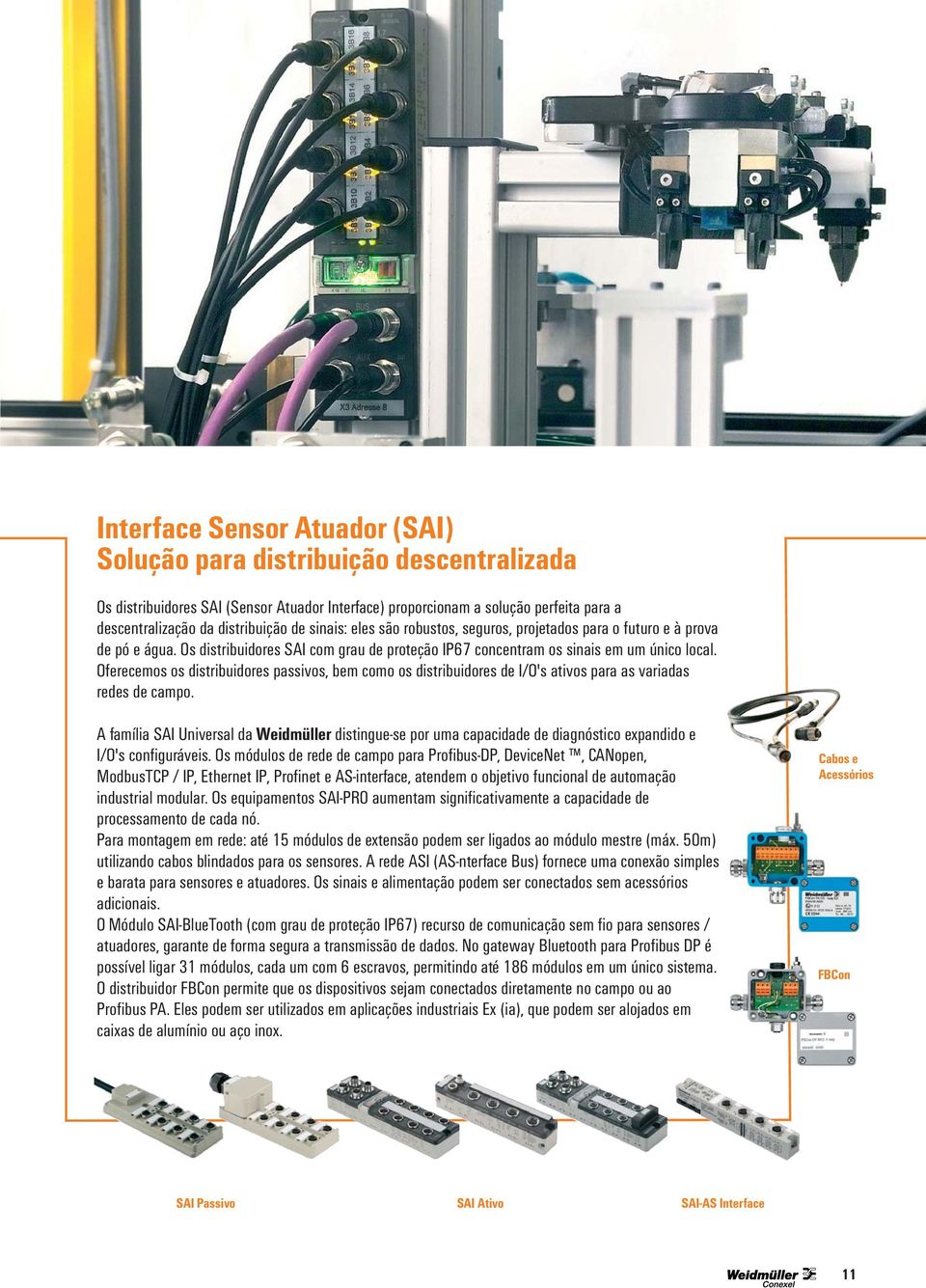 Oferecemos os distribuidores passivos, bem como os distribuidores de I/O's ativos para as variadas redes de campo.