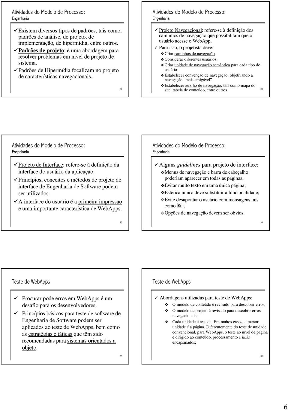 31 Prjet Navegacinal: refere-se à definiçã ds caminhs de navegaçã ue pssibilitam ue usuári acesse WebApp.