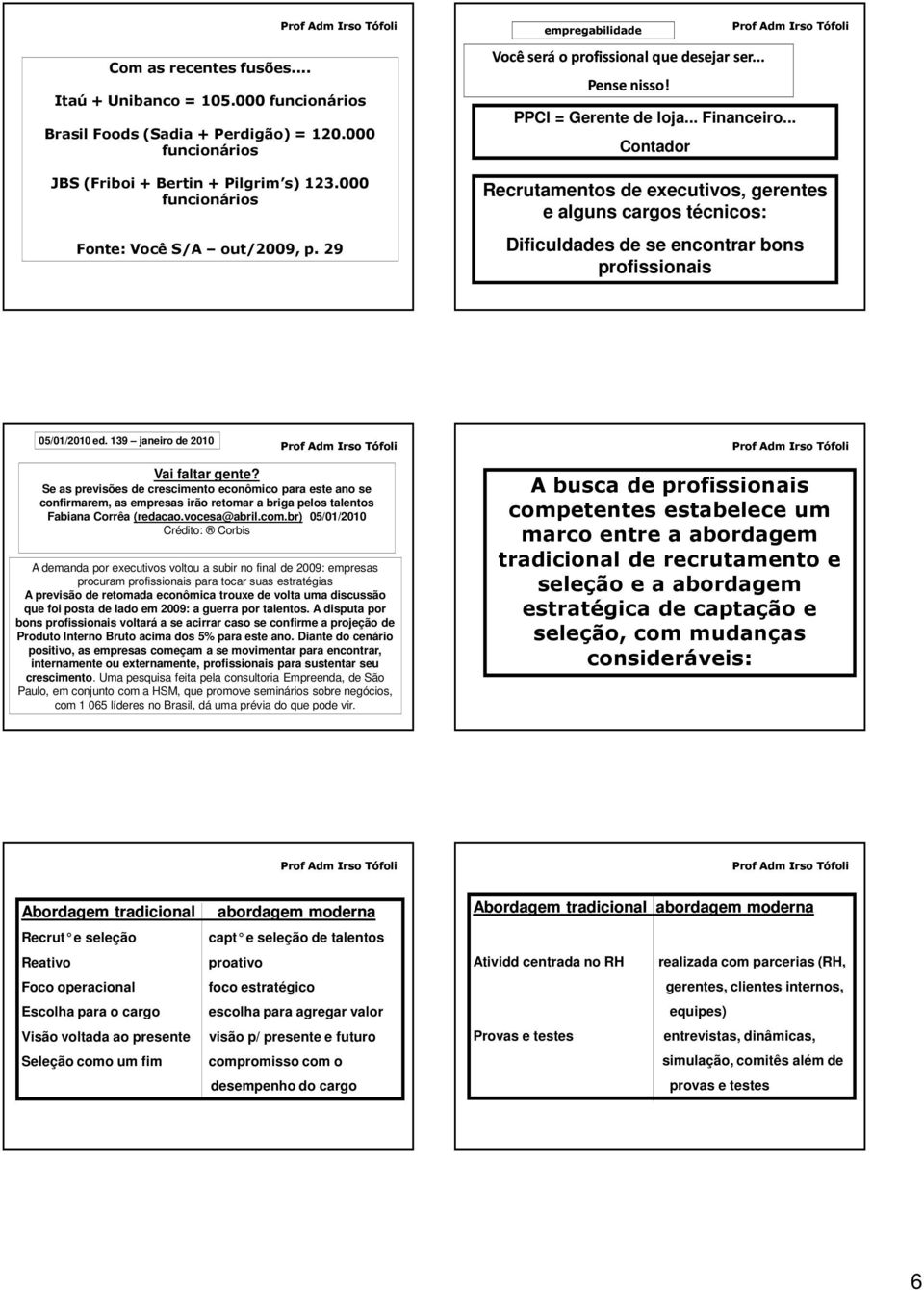 .. Contador Recrutamentos de executivos, gerentes e alguns cargos técnicos: Dificuldades de se encontrar bons profissionais 05/01/2010 ed. 139 janeiro de 2010 Vai faltar gente?