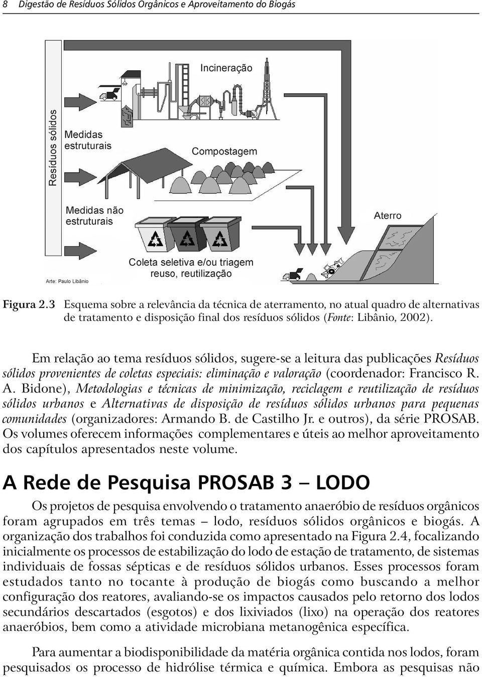 Em relação ao tema resíduos sólidos, sugere-se a leitura das publicações Resíduos sólidos provenientes de coletas especiais: eliminação e valoração (coordenador: Francisco R. A.