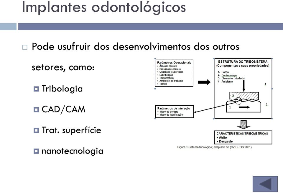 outros setores, como: Tribologia