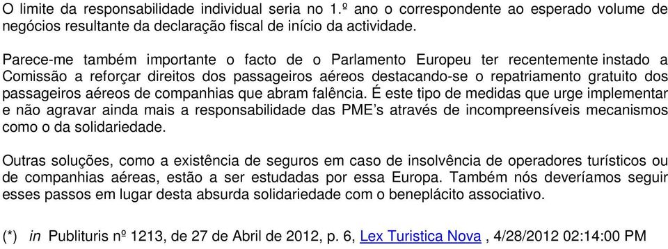 aéreos de companhias que abram falência.