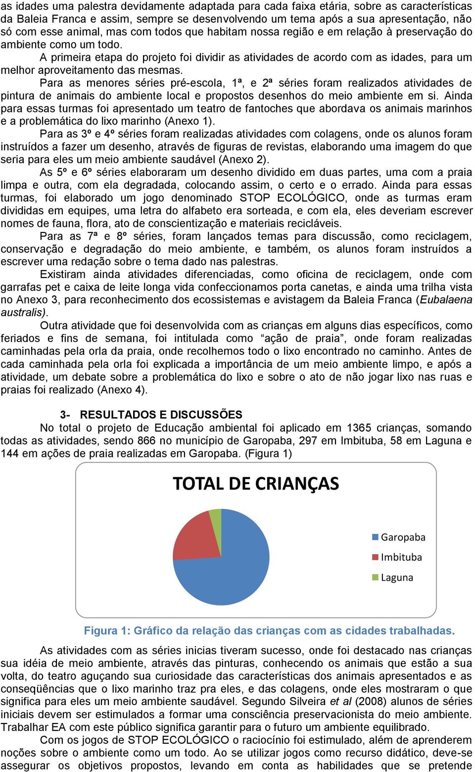 A primeira etapa do projeto foi dividir as atividades de acordo com as idades, para um melhor aproveitamento das mesmas.