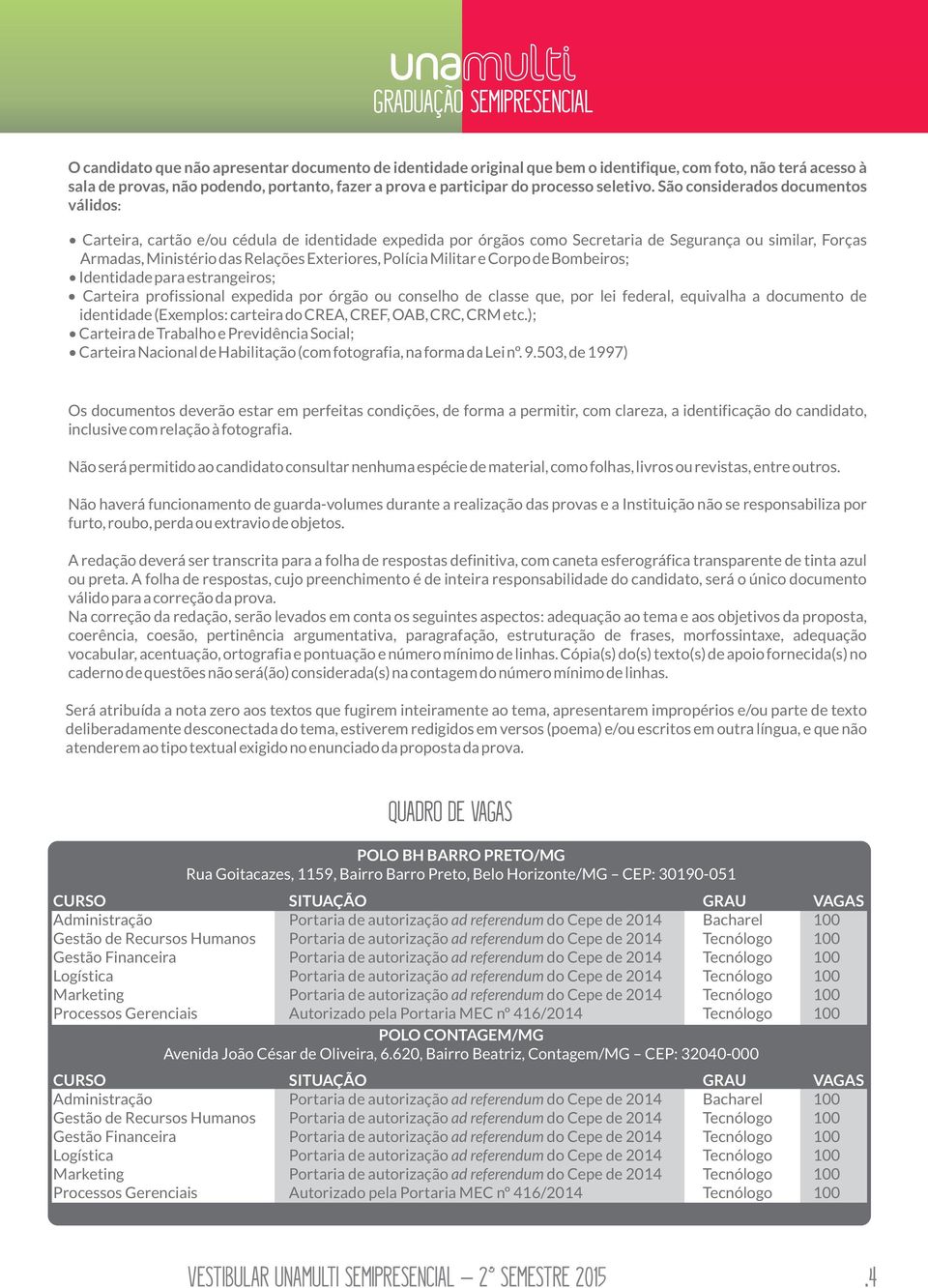 São considerados documentos válidos: Carteira, cartão e/ou cédula de identidade expedida por órgãos como Secretaria de Segurança ou similar, Forças Armadas, Ministério das Relações Exteriores,