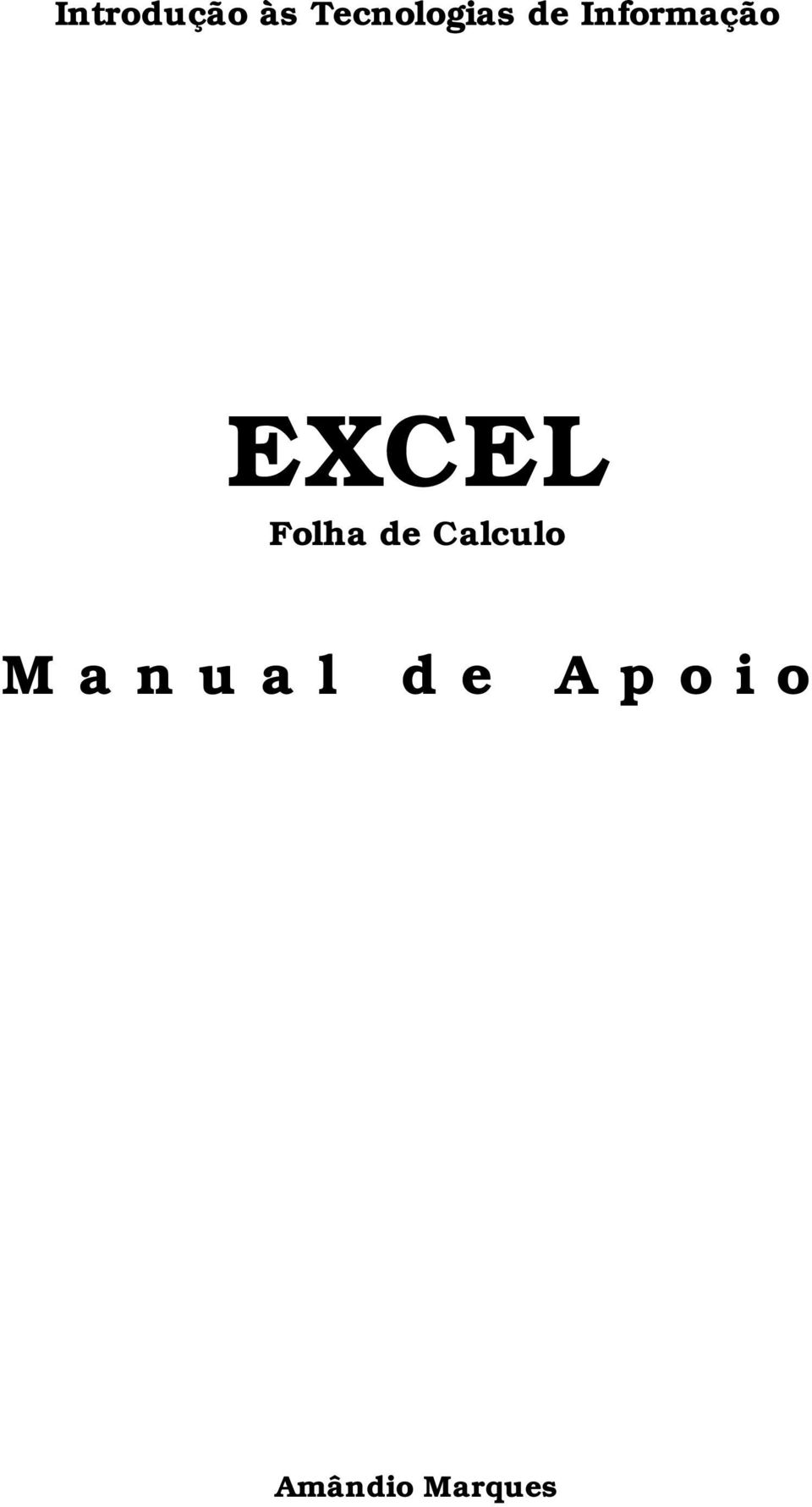 Informação EXCEL Folha