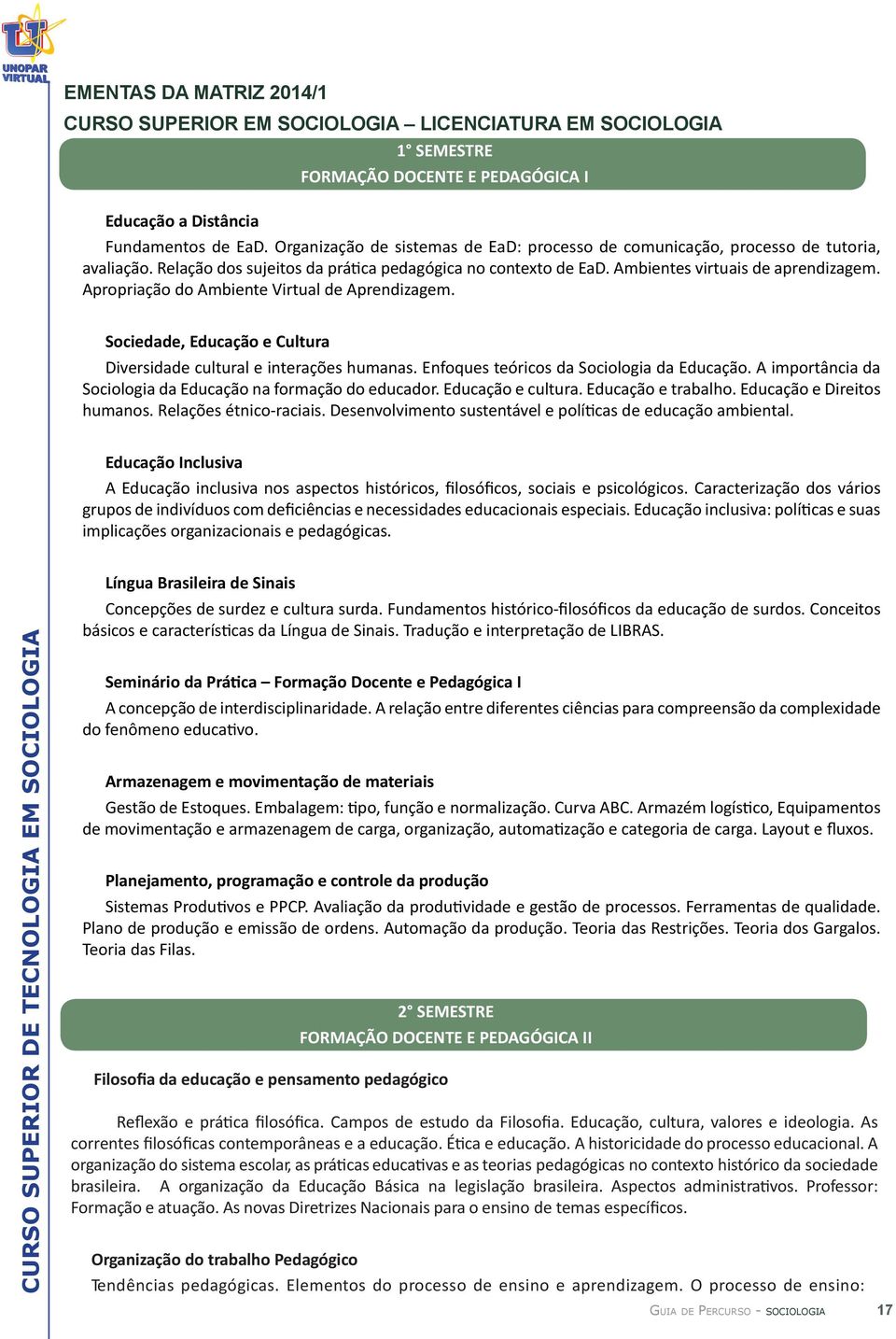 Apropriação do Ambiente Virtual de Aprendizagem. Sociedade, Educação e Cultura Diversidade cultural e interações humanas. Enfoques teóricos da Sociologia da Educação.