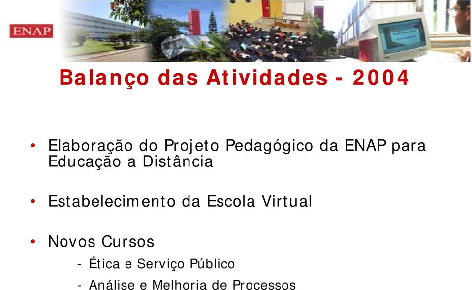 Distância Estabelecimento da Escola Virtual Novos