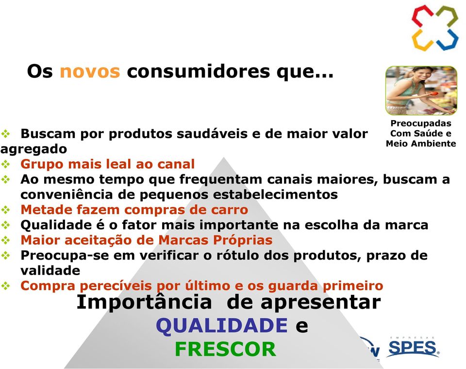 Preocupadas Com Saúde e Meio Ambiente Ao mesmo tempo que frequentam canais maiores, buscam a conveniência de pequenos