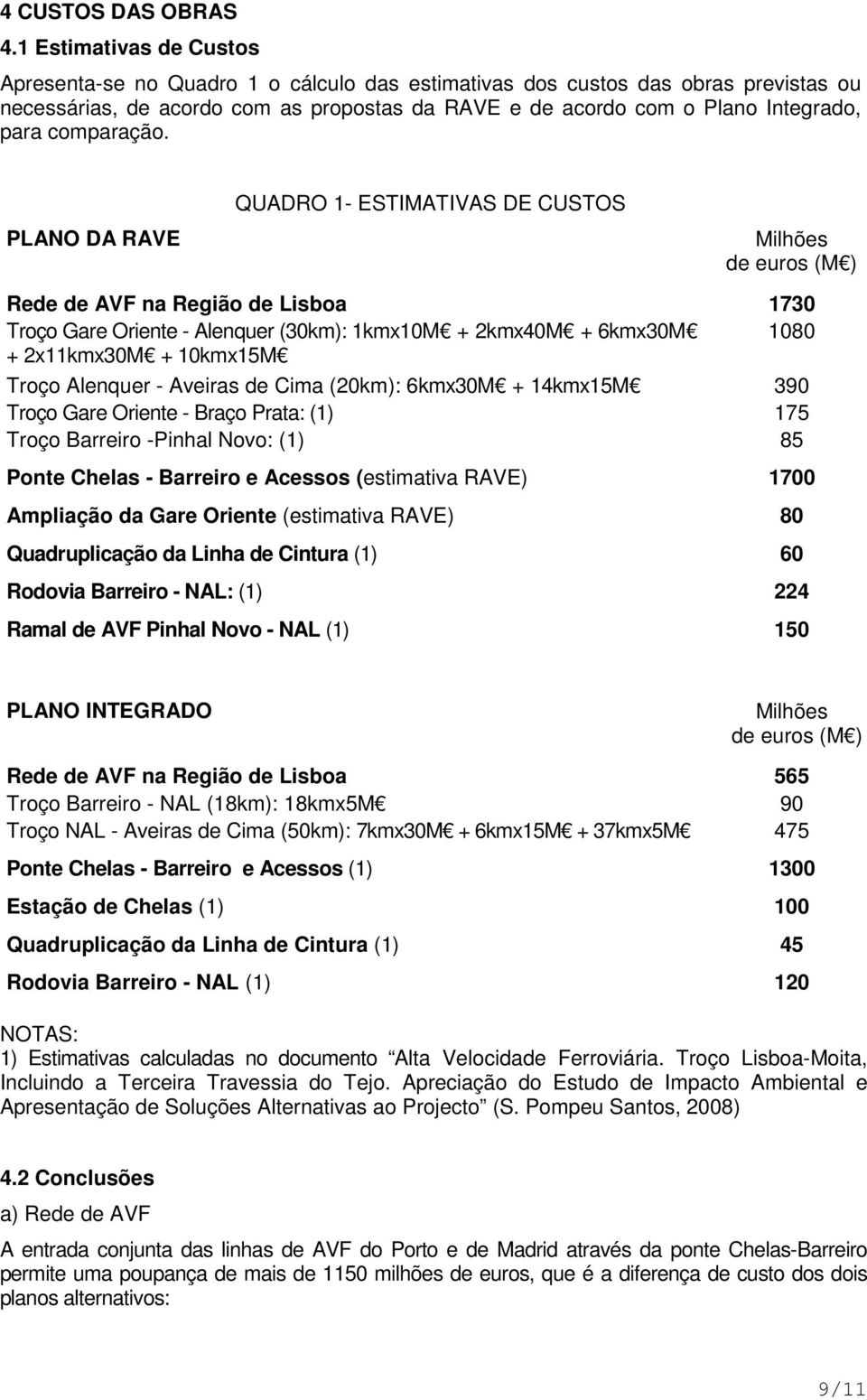 comparação.