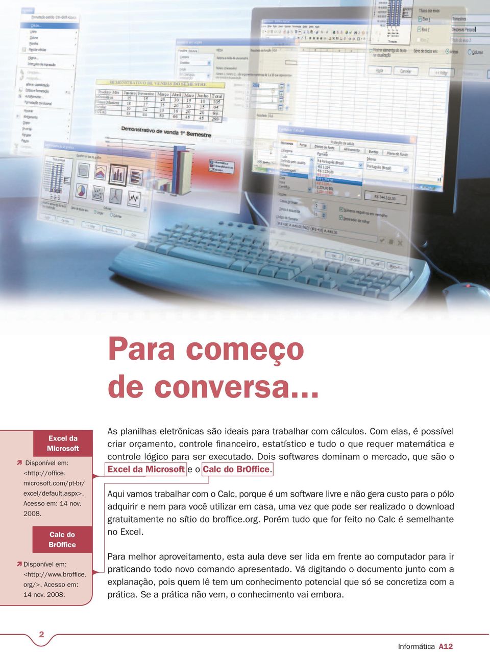 Com elas, é possível criar orçamento, controle financeiro, estatístico e tudo o que requer matemática e controle lógico para ser executado.